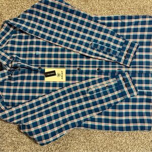 Ariat Teal & Navy Plaid Long Sleeve Button-Up